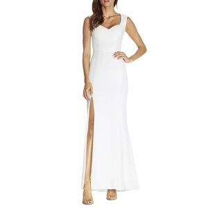 Dress The Population Long Gown Dress S Sexy Sweetheart Slit Elegant White Monroe
